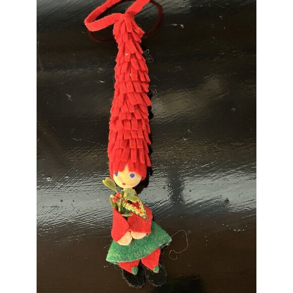 6 Vintage Push Pin Sequined Christmas Snowman Felt Soldier Mouse Duck Ornaments - Picture 7 of 10